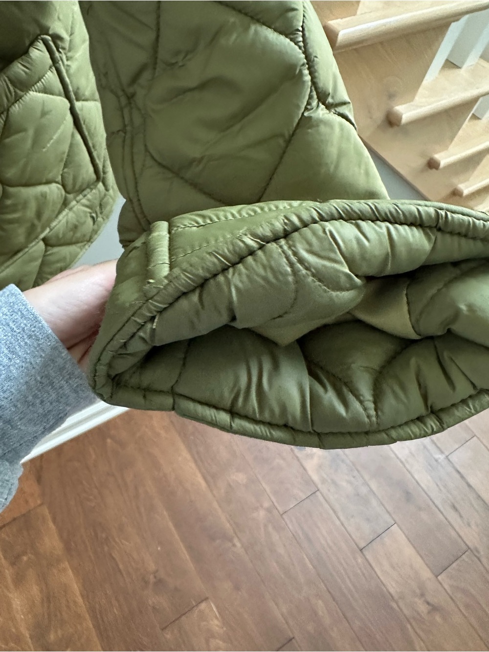 SHEIN Olive Green Quilted Women's Puffer Jacket - Picture 4 of 7